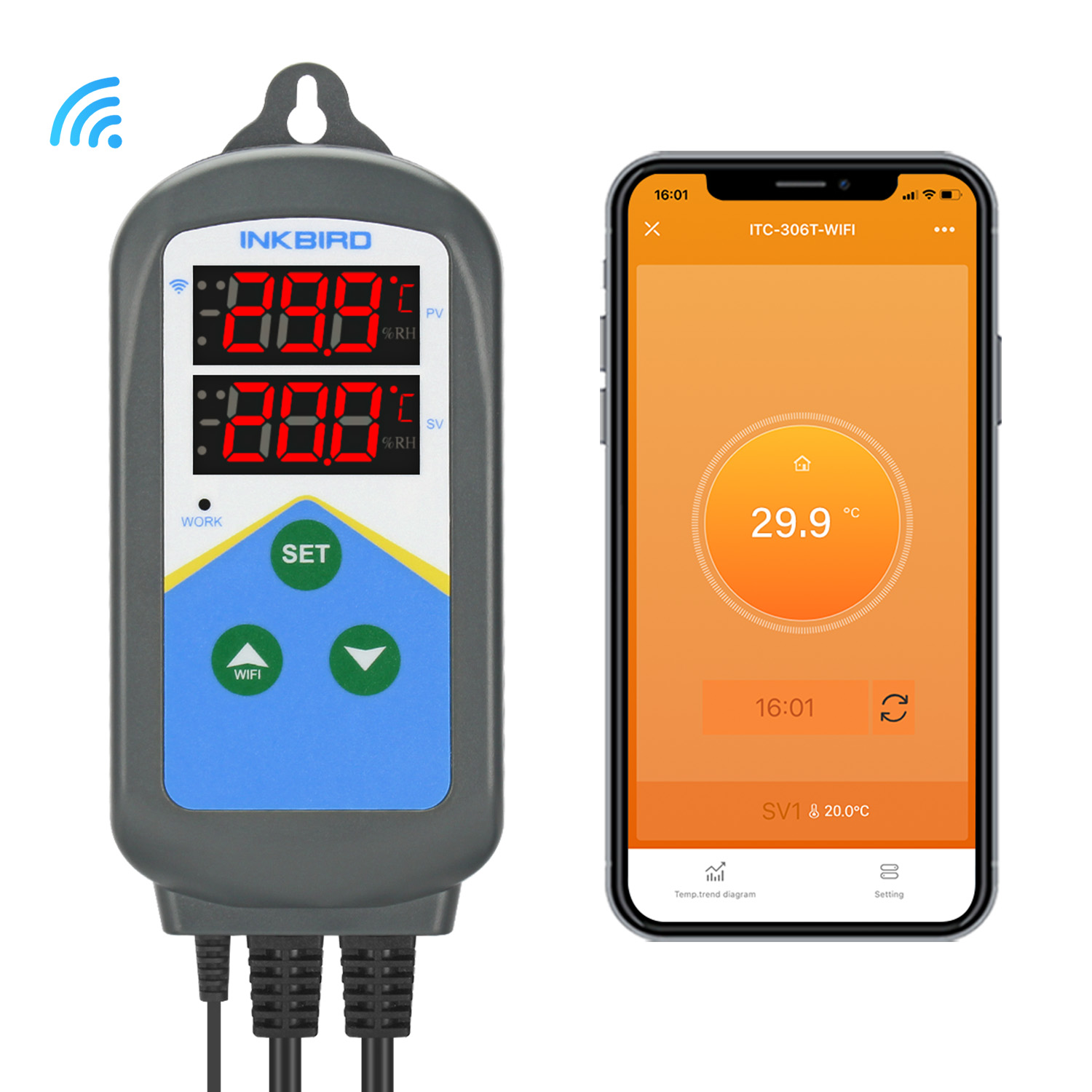 Wifi Thermostat - INKBIRD WIFI Termoregulasi ITC-306T-WIFI 24-Jam Siklus