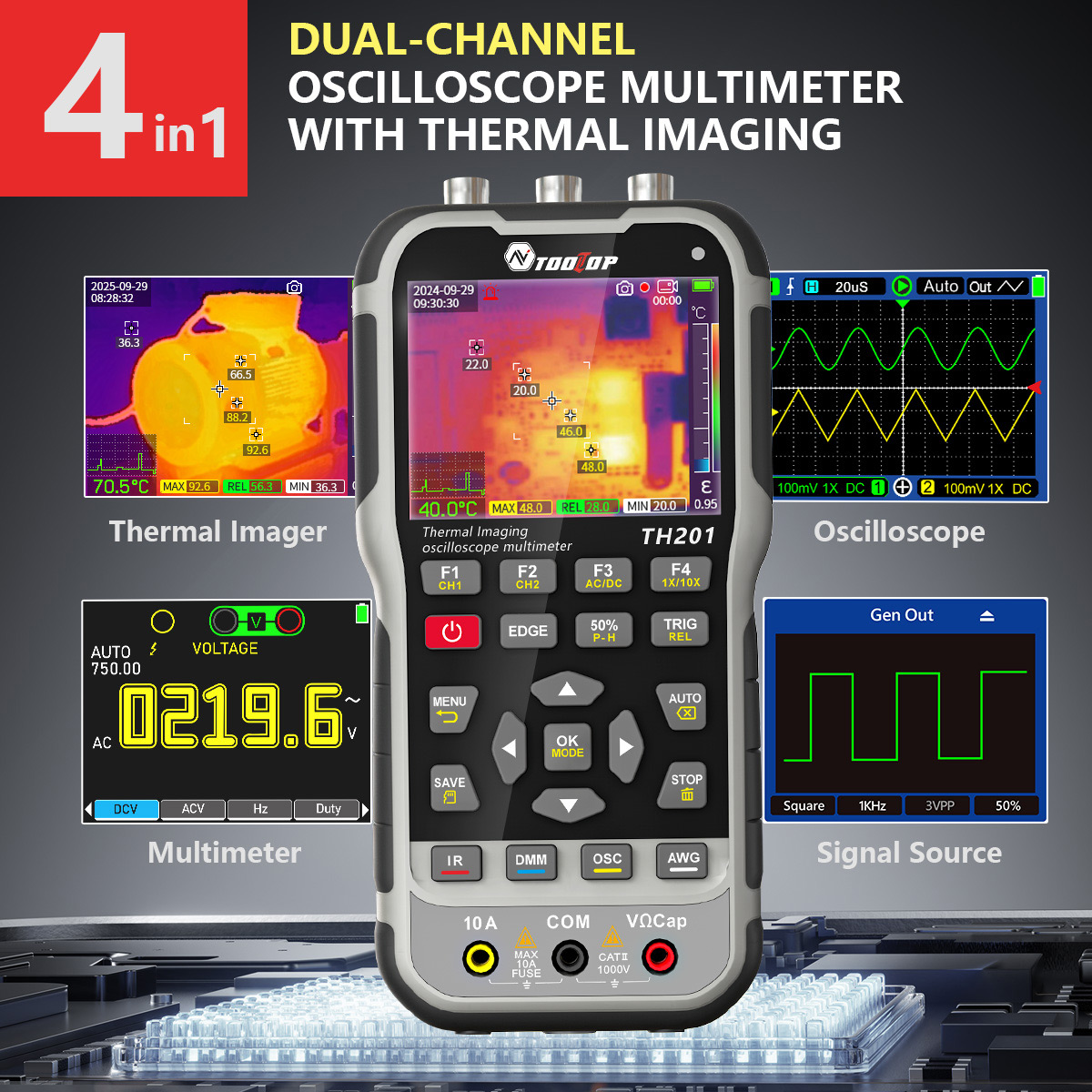 Microcontroller Kit - TOOLTOP TH201 4in1 Thermal Imager Oscilloscope