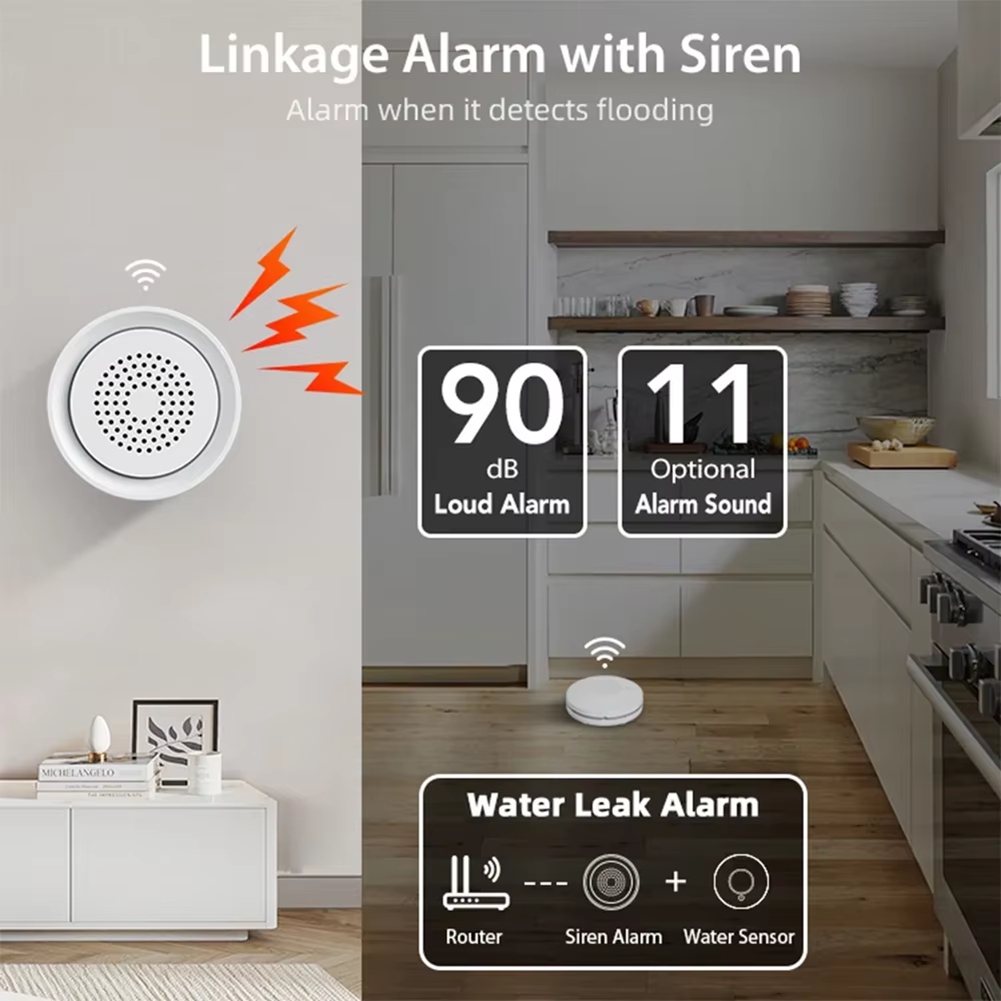 Smart Home Automation Kit - BTLIFE-Detektor Banjir dengan Alarm Sirine Wifi
