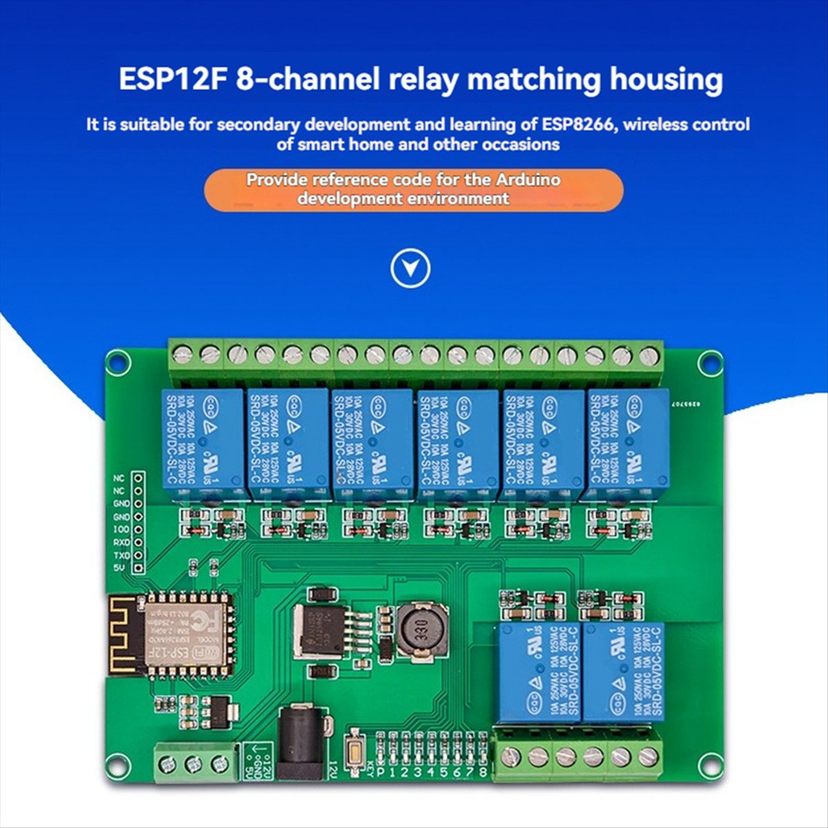 Modul Relay A99X 8-CH DC12-24/ - Esp8266 Relay Module ulasan dan harga