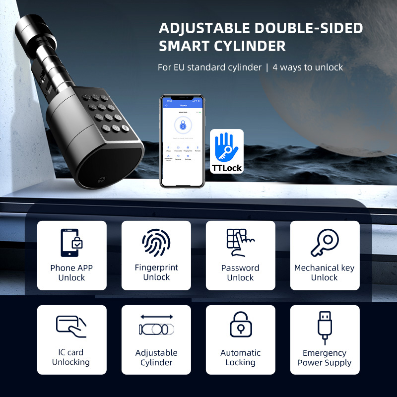 Kunci Pintu Silinder Euro Pint - Smart Door Lock Wifi ulasan dan harga