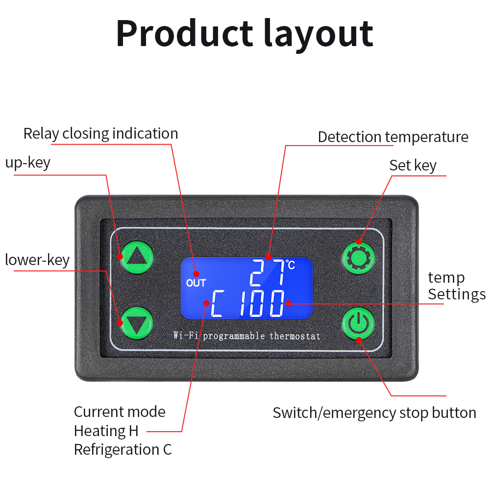 Pengontrol Suhu Digital LED DC - Wifi Thermostat ulasan dan harga