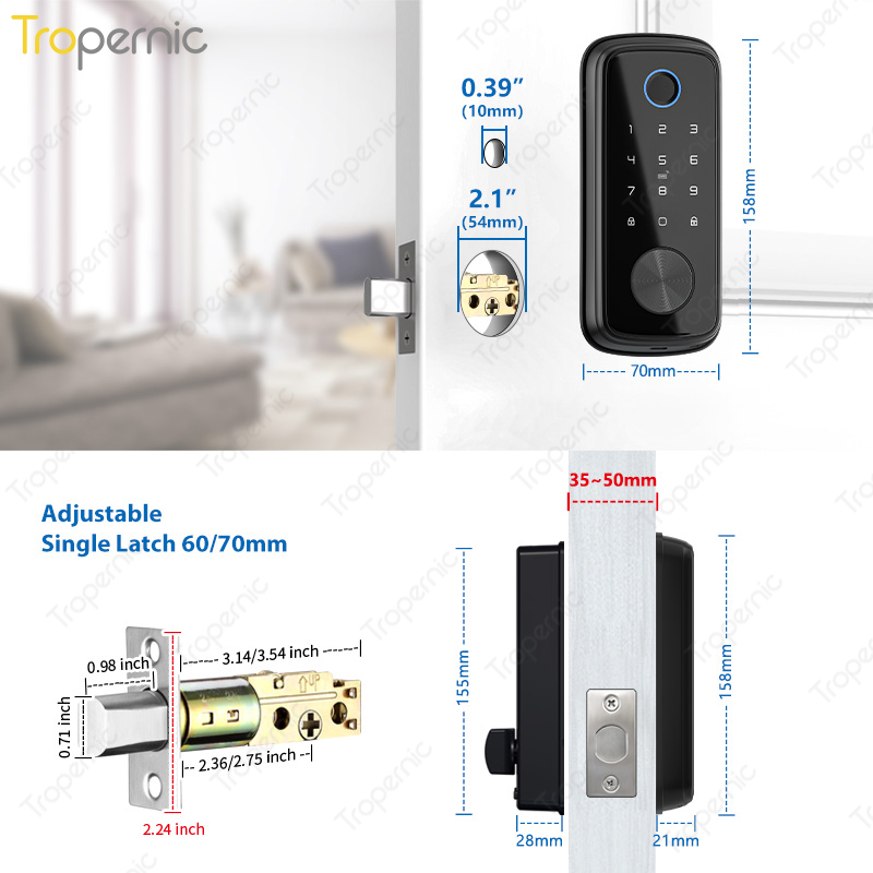 Zigbee Tuya kunci gerendel pin - Smart Door Lock Wifi ulasan dan harga